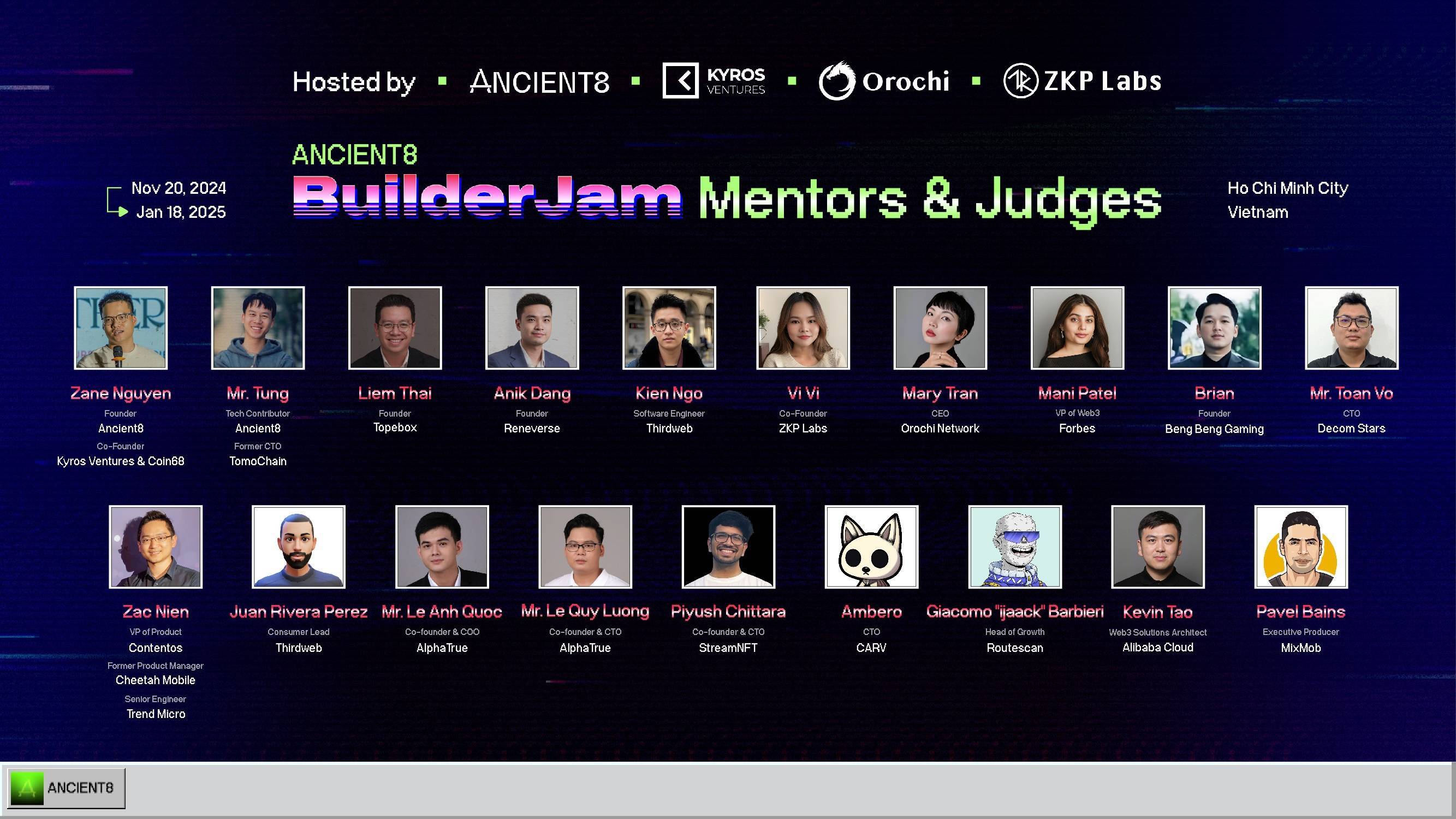 Ancient8 Builder Jam Cuộc Thi Hackathon Ươm Mầm Cho Ý Tưởng Web3 Tương Lai