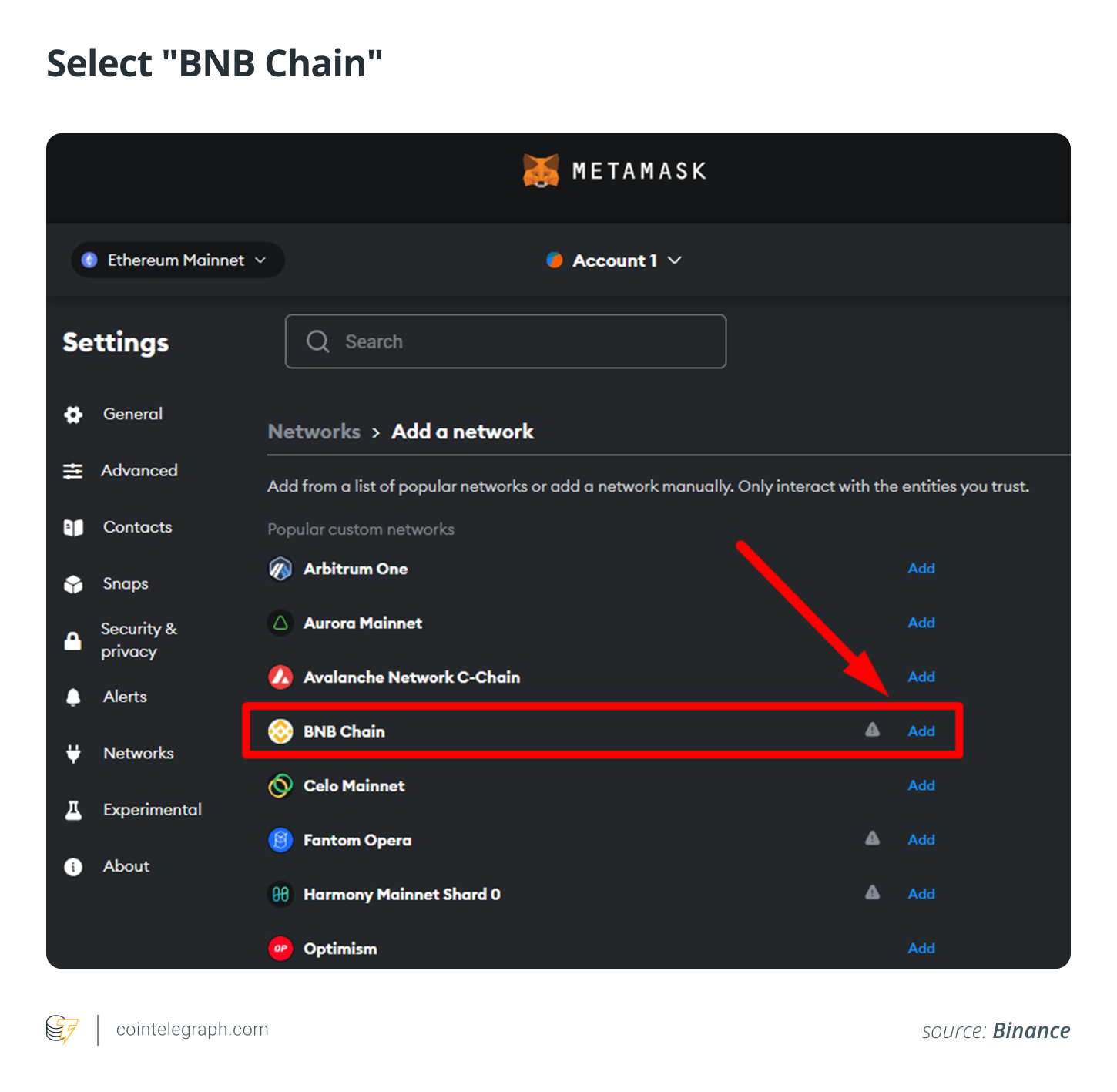 Cách kết nối Bnb Smart Chain với Metamask