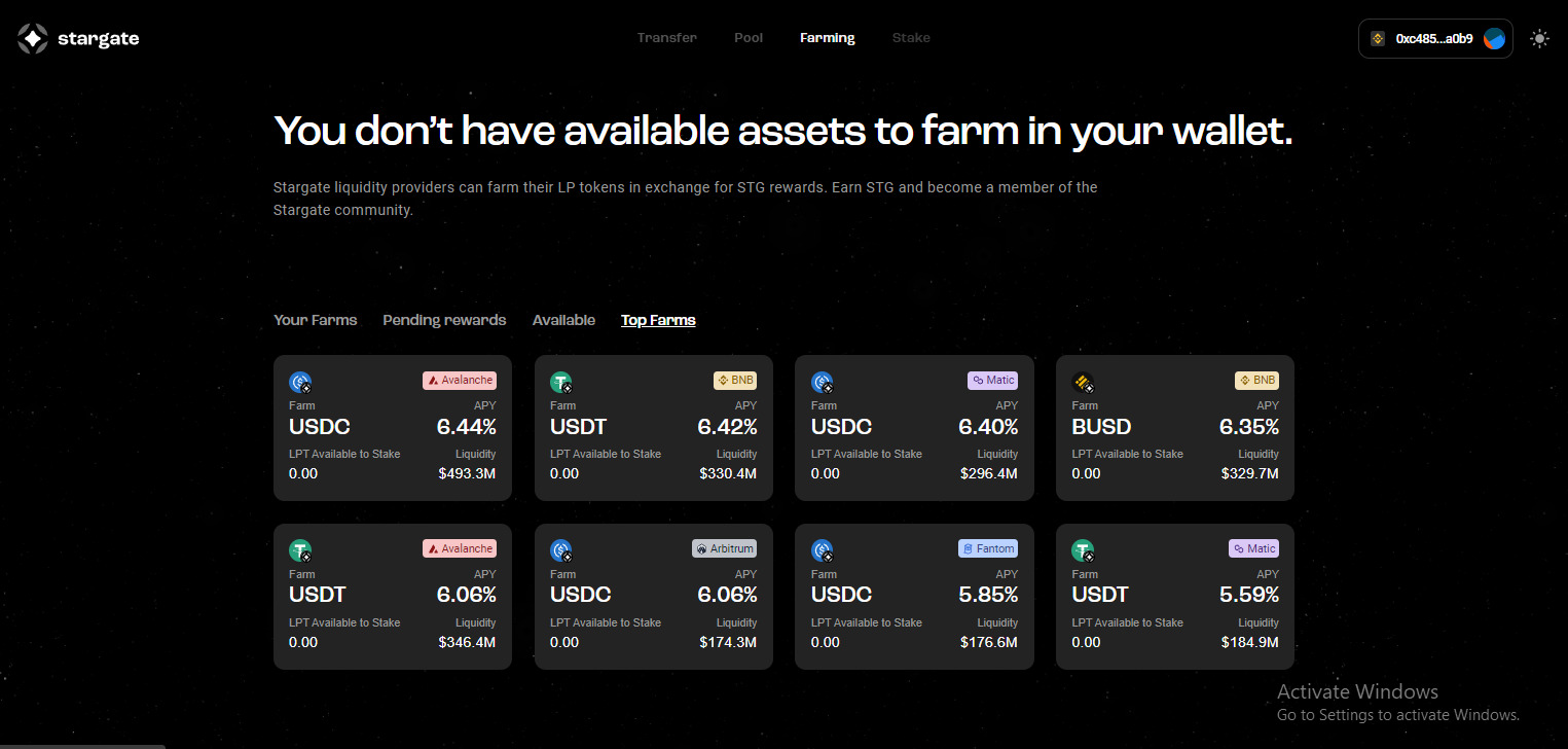 Cách Stargate Finance được dùng