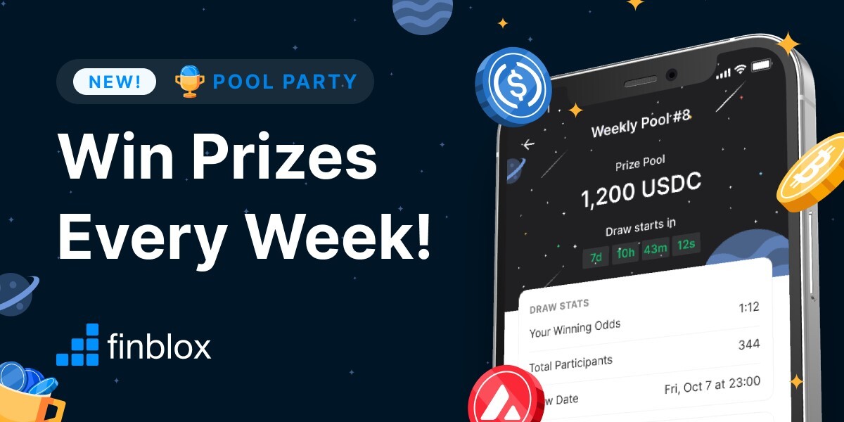 Finblox Ra Mắt pool Party Rút Thăm May Mắn Hàng Tuần Không Mất Phí