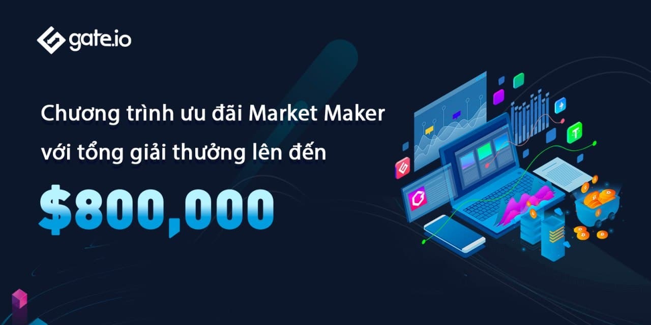 Gateio Phát Động Chương Trình Ưu Đãi Market Maker Với Tổng Giải Thưởng Lên Đến 800000 Usd