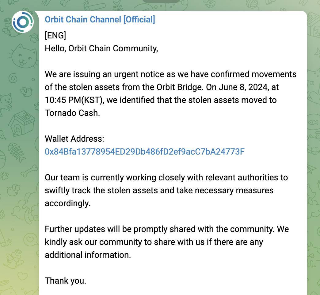 Hacker Orbit Chain tẩu Tán Hơn 48 Triệu Usd Sang Tornado Cash