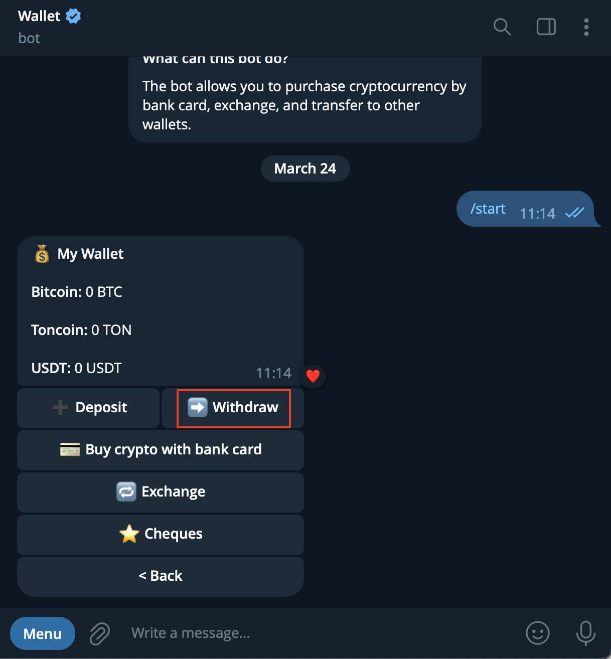 Hướng Dẫn Chuyển Usdt Bằng Bot Wallet Của Ứng Dụng Chat Telegram