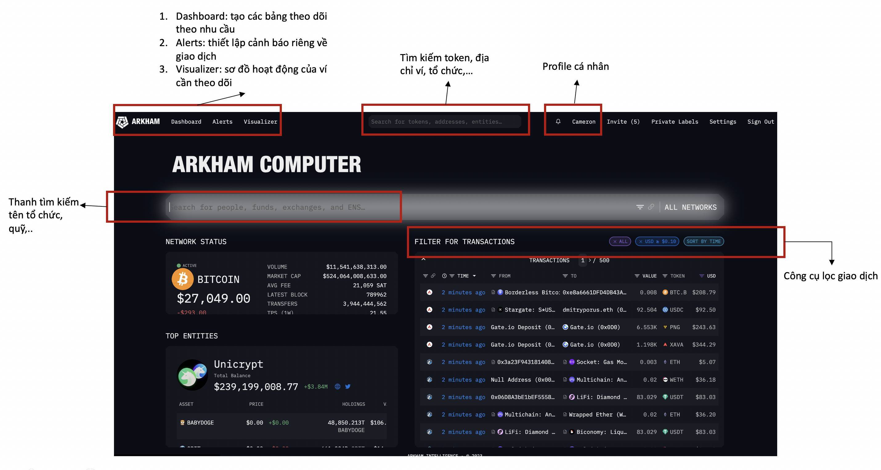 Hướng Dẫn Sử Dụng On-chain Tools phần 1a Arkham Intelligence