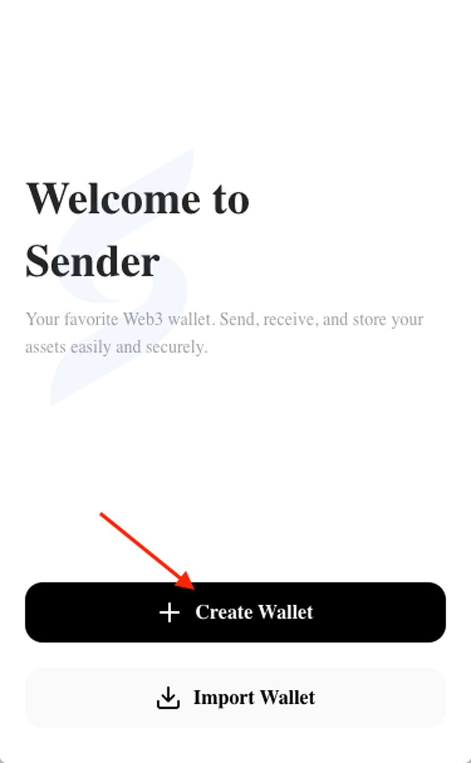  Chọn “Create Wallet”