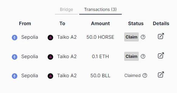 Claim token đã bridge tại phần transaction.