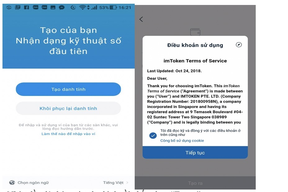 Hướng dẫn đăng ký ví imToken