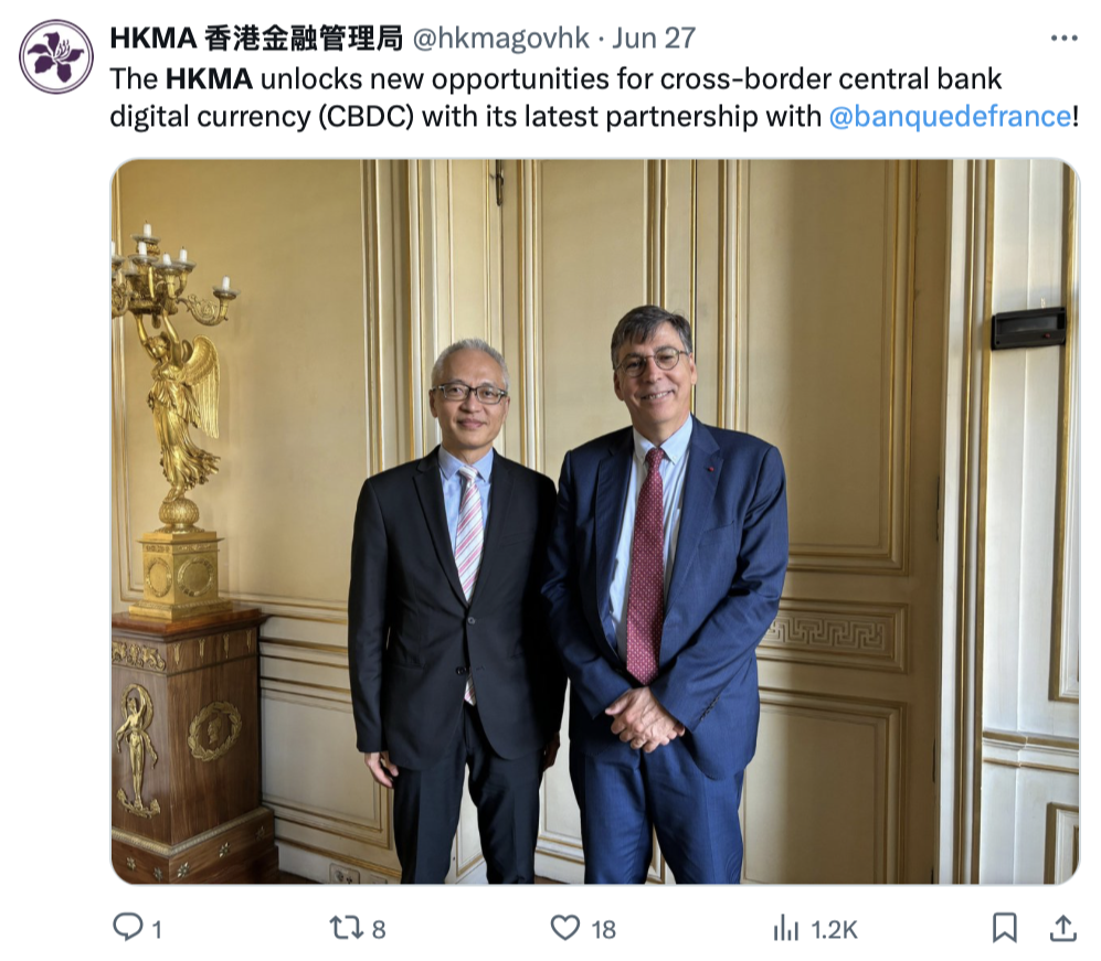 Ngân hàng Pháp và Cơ quan Thanh khoản Hong Kong khám phá việc Token hóa tiền điện tử CBDC.