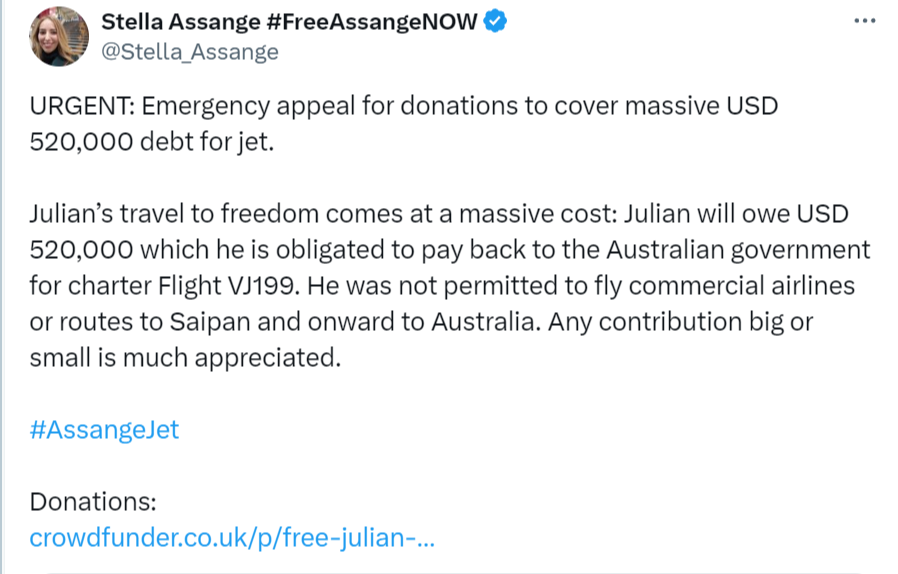 Người dùng Bitcoin góp phần vào sự tự do của Julian Assange, thanh toán 500K đô la nợ bằng BTC.