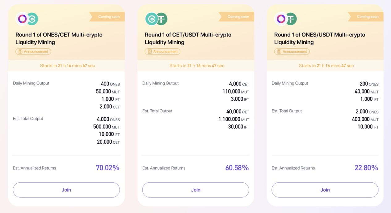 Oneswap Cùng Hai Dự Án Trên Coinex Smart Chain Khởi Động Sự Kiện Khai Thác Thanh Khoản Với Tổng Giải Thưởng 3 Triệu Mut