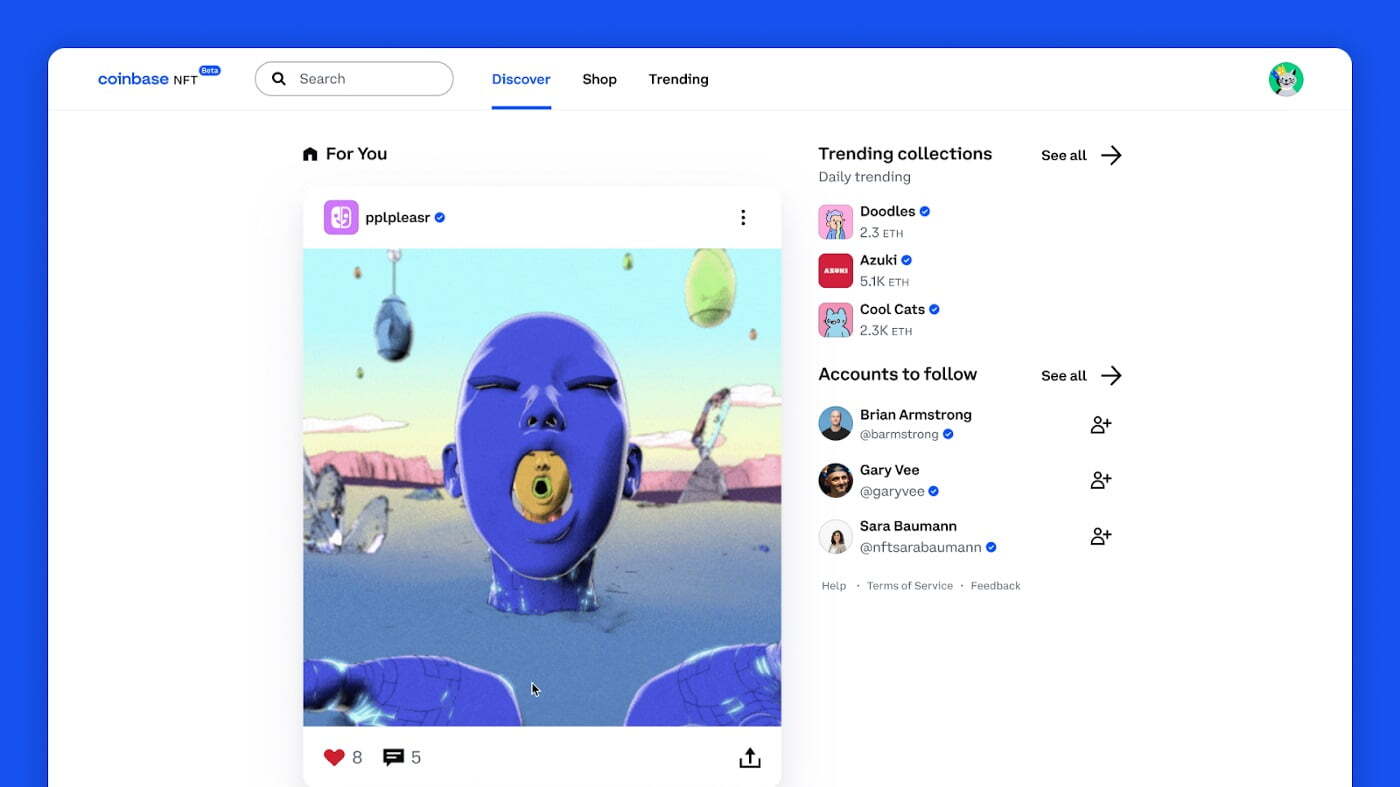 Sàn Coinbase Ra Mắt Marketplace Nft Phiên Bản Beta Tính Năng Như Mạng Xã Hội