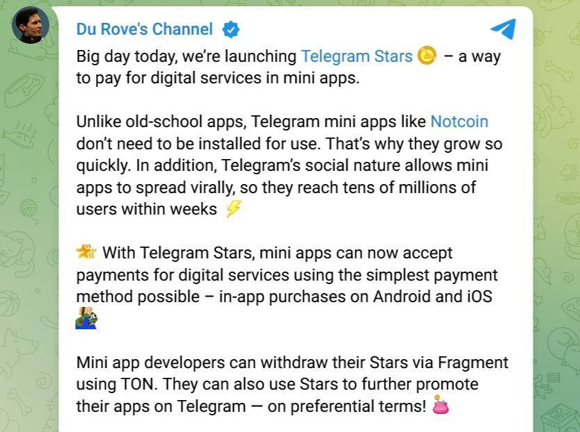 Telegram Ra Mắt Đồng Nội Tệ Mới Telegram Stars