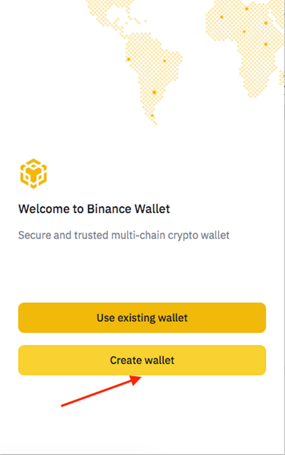 Bấm Chọn “Create Wallet”