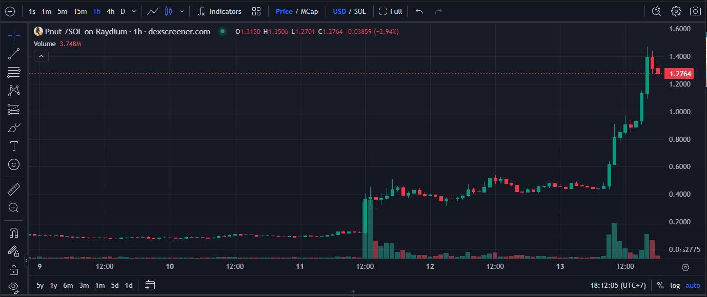 Vốn Hóa Peanut The Squirrel pnut Đạt 14 Tỷ Usd X14 Lần Kể Từ Tin Niêm Yết Binance